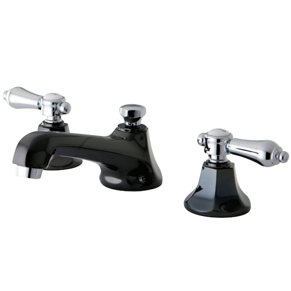 NS4467BAL 8" Widespread Bathroom Faucet, Black Stainless Steel/ Chrome
